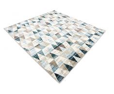 Moderne géométrique 6-Feet par 6-Feet (6 'x 6') carré Mirage Beige contemporain Zone Tapis