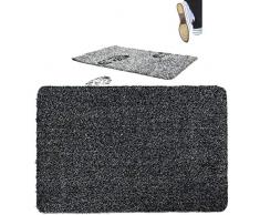LNG Tapis entree interieur exterieur - paillasson exterieur - tapis exterieur - tapis de sol - tapis cuisine - tapis antiderapant - tapis absorbant noir gris - 40x60cm - lavable et imperméable