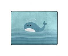 Mnsruu Tapis Humoristique pour Salon et Chambre à Coucher Motif Baleine, Tissu, Multicolore, 160cm x 122cm(5.3 x 4 Feet)