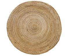 HAMID Tapis Jute Naturel - Alhambra Rond Tapis 100% Fibre de Jute (Naturel, 100x100cm)