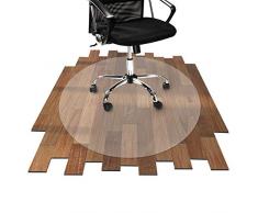 Tapis protège-sol Office Marshal® rond pour sol dur | 3 tailles au choix | PC antidéchirure | transparent et antiglisse | diamètre 90cm