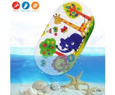 Tapis de bain antidérapant Idefair, tapis de douche extra-long avec des ventouses pour la baignoire de salle de bains lavable à la machine