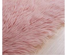 CNFQ Tapis Imitation Toison Moquette Soft Faux Peau de Mouton Tapis de Laine (Haricot Rose, 80x180cm)