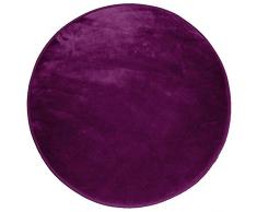 douceur dintérieur tapis rond (0)90 cm velours louna prune