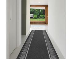 casa pura Tapis de Couloir Au Mètre - Tapis Tissé à Plat | Tapis de Passage, Cuisine, Hall | Antidérapant & Anti-Glisse | Promenade - Anthracite (67x100 cm)