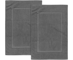 Utopia Towels - Lot de 2 Tapis de Bain en 100% Coton - Tapis Salle Bain - Lavable en Machine (53 x 86 cm, Gris)