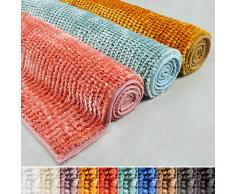 casa pura Tapis de Bain Chenille - Tapis de Douche | Tapis Salle de Bain Antidérapant | Standard Oeco Tex | 10 Couleurs Rayonnantes | Ivoire - 70x120 cm
