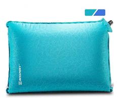 Bessport Gonflable Cervical Ultra-Léger Oreiller Gonflable et Compact - Accessoire de Voyage, Coussin Nuque pour Camping et randonnée pédestre (Blue)