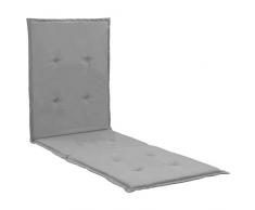 vidaXL Coussin de Chaise Longue Coussin de Siège Coussin de Chaise Longue de Terrasse Extérieur Ultra-Doux Confortable Gris 180x55x3 cm