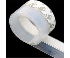 Kepeak Bande dEtanchéité en Silicone pour Bas de Porte, Transparent, Imperméable, Coupe-vent, Anti-poussière, Résistant aux Intempéries, Insonorisant, Anti-insectes(25mm)