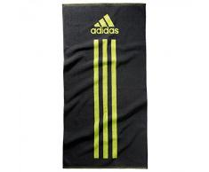 Adidas Serviette de Toilette Taille S, Mixte, Serviette essuie-Mains, S20712, Gris foncé/Jaune Semi-Solaire., Taille Unique