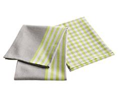 Douceur dIntérieur Set de 2 Torchons Petits Plats Coton Vert 50 x 70 cm