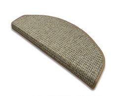 casa pura Marchette pour Escalier - Nez de Marche | Tapis pour Escalier | Moquette Poils Courts Antidérapante | 2 Formes | Carlton - Beige, Demi-Lune (1 pièce)