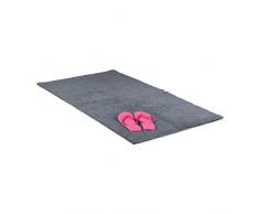 Relaxdays 10020433 Tapis de bain lavable 70 x 120 cm douche salle de bain - gris