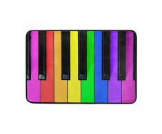 Eastery Rainbow Piano Doormat Entry Way Tapis Pour Porte D’Extérieur Avec Simple Style Support Antidérapant (23.6 X 15.7 Pouces) (Color : Colour, Size : Size)