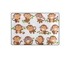 MontoJ Tapis de sol humoristique Motif singes Weathertech pour salon, chambre à coucher, décoration de maison, tapis de porte résistant à lusure, Polyester, 1, 36 x 24 inch