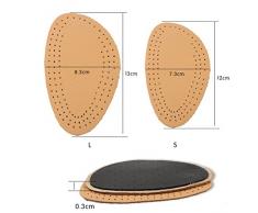 Healifty Semelles intérieures en cuir Inserts Semelle Avant-pied Coussin de demi-taille (jaune)