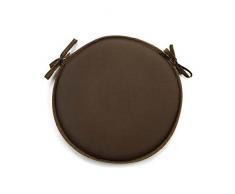 Coussin de chaise rond uni chocolat