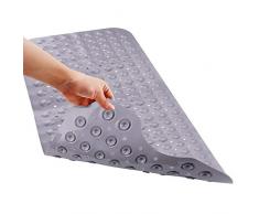 THETIS Tapis de Bain Baignoire Tapis de Douche Antidérapant avec Ventouse Anti Glisse pour Salle de Bain 100 * 40cm Gris