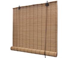 vidaXL Store Enrouleur Bambou Marron 120x220 cm Pare-Vue Pare-Soleil Maison