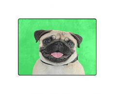 Use7 Tapis Humoristique pour Le Salon et la Chambre à Coucher Motif Carlin, Tissu, Multicolore, 160cm x 122cm(5.3 x 4 Feet)