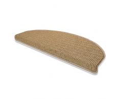 casa pura Tapis escalier Beige polypropylène résistant et Durable | 3 Couleurs au Choix | Berlin, Lot de 15 pièces - 25x65cm