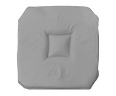 Douceur dIntÃ©rieur Galette de Chaise avec 4 Rabats Polyester Uni Essentiel Gris 35 x 35 cm