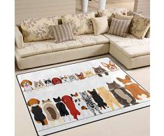 Mnsruu Tapis Humoristique pour Chaton Teckel pour Chiot, Tissu, Multicolore, 160cm x 122cm(5.3 x 4 Feet)