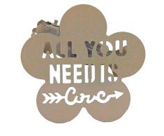 Meilleures Ventes - Embrasses, Pinces à Rideaux décoration en Metal, modèle All You Need is Love, Couleur Taupe, 2 pièces