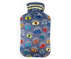 Biggdesign Cats Bouillotte Eau Chaude Peluche avec Housse, Coussin Chauffant Lavable, Caoutchouc Naturel, Multicouleur