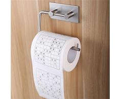 aostar Porte-papier toilette sans perçage, breveté Support Papier Toilette Porte-rouleau papier toilette rouleau de papier WC de rechange pour papier toilette, film autocollant 3 M Tapis de colle, aluminium, finition, multicolore