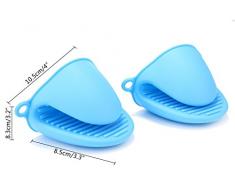 niceEshop(TM) 2 Pcs Manique en Silicone Résistant à la Chaleur pour Cuisine (Bleu)