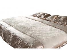 Icegrey Shaggy Tapis En Imitation Peau De Mouton Laine Tapis En Fausse Fourrure Décoration de Coussin Siège Pour Chambre à Coucher Salon Blanc 60x90cm