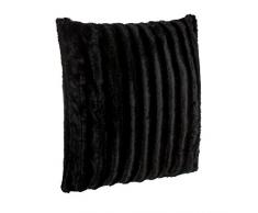 Brandsseller Coussin en Fourrure synthétique - Coussin Aspect Vison - Ultra Souple et Doux avec garnissage - Dimensions: 50 x 50 cm - Noir