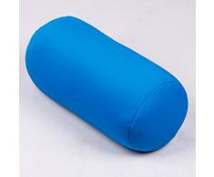 Emvanv - Coussin rouleau en microbilles pour dormir, voyager ou prendre un bain, bleu, Taille unique