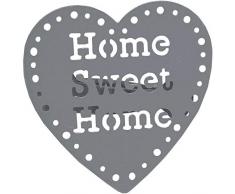 Embrasses, Pinces à Rideaux décoration ou voilages, en métal, modèle Home Sweet Home, Couleur Gris foncé, 2pièces