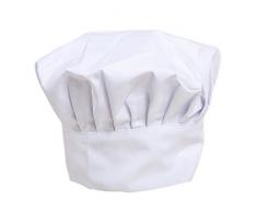 Opromo élastique réglable Baker de cuisine Fonctionne uniformes Champignon Toque de chef, Coton/polyester, blanc, Taille unique
