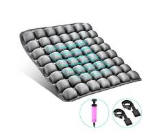 UUQ Coussin Orthopédique de Siège Gonflable pour Réduire la Douleur Causée par Coccyx et Hémorroïdes, Coussin de Dos et Assise Ergonomique, Fournir Un Soutien Lombaire pour Chaise (Gris)