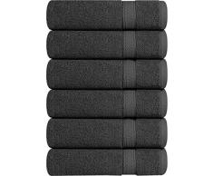 Utopia Towels - Lot de 4 essuie Main en 100% Coton - Serviette Main - 41 x 71 cm (Gris)