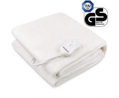 Couverture chauffante électrique 190x80 cm Plaid Blanc 3 niveaux de température Surface douce et moelleuse