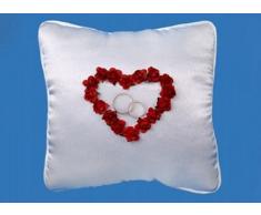 N.t coussin d'alliances avec coeur rouge et ringtasche 20 x 20 cm