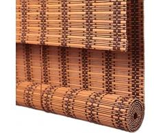 RENQIAN Rideaux De Fenêtre À Lamelles en Bambou Stores Romains Store pour Fenêtre À Enroulement Rétro Filtrant Le Soleil Brun Clair (Couleur: A Taille: 80X180Cm)-60X160Cm_Un