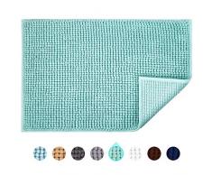 JARITTO Tapis de Bain Antidérapant Absorbant Tapis de Salle de Bain pour Sortie de Douche Baignoire Toilette Cuisine en Microfibre Chenille Lavable en Machine 40 x 60 cm (Vert deau)