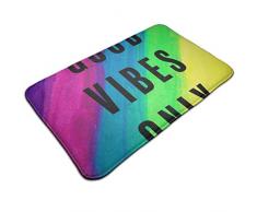 YAGEAD Tapis de Bain antidérapant paillasson Arc-en-Ciel Good Vibes Only, Tapis dentrée/dextérieur pour Tapis 40x60cm