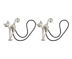 2Pcs Embrasse à Rideaux Magnétique Attache Rideau Aimanté Boucle de Rideau Magnifique Clip Rideau en Motif de Chat Accessoires pour Rideaux pour Maison Salon Chambre Bureau