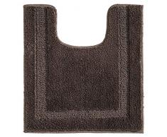 mDesign Tapis WC – Tapis de Salle de Bain Moelleux en Micro-Fibres absorbantes avec Verso antidérapant – Tapis de Bain Stable avec Contour de Toilettes – Marron café