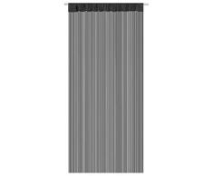 Rideau de fils de haute qualité 90 x 245 cm, 6 couleurs au choix, peut être raccourci, Tissu, Noir