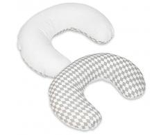 Velinda Coussin pre/Post Natal Petite dallaitement Appui-t?Te (Dessin: Losanges Gris et Blancs – Blanc)