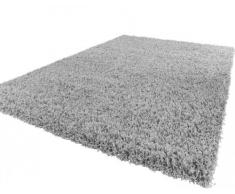 PHC Tapis Shaggy Longues Mèches En Gris, Dimension:150x150 cm carré