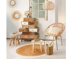 AC-Déco Tapis Rond Bord Blanc en Jute végétale - D 120 cm